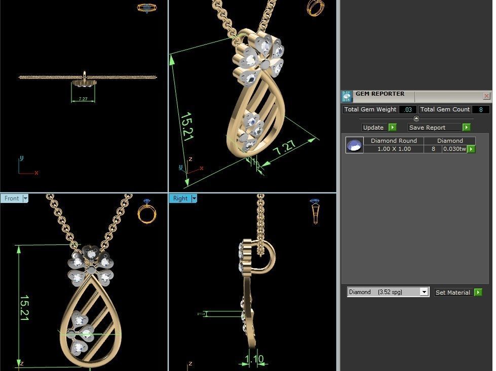 Women pendant 3dm render detail 3D print model_7