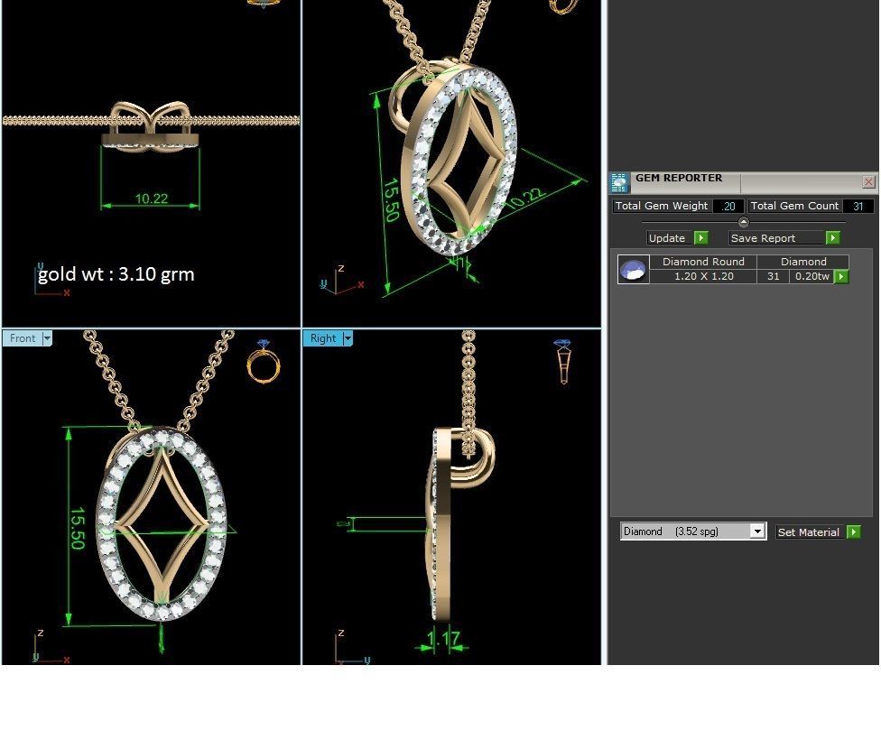 Women pendant 3dm render detail 3D print model_7