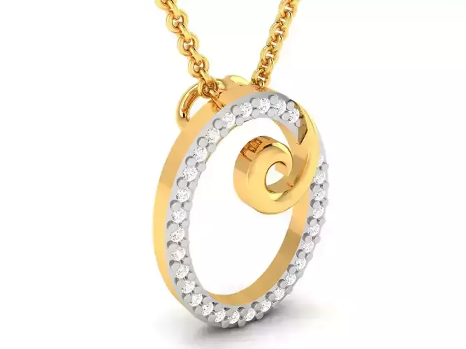 Women pendant 3dm render detail