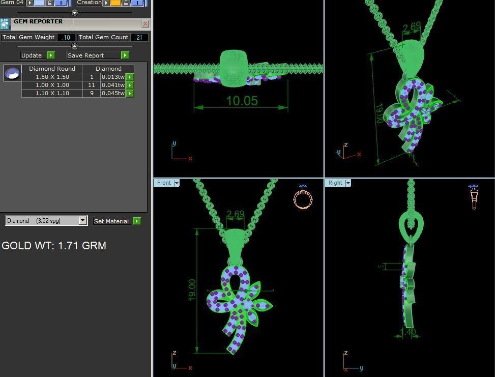 Women pendant 3dm render detail 3D print model_7