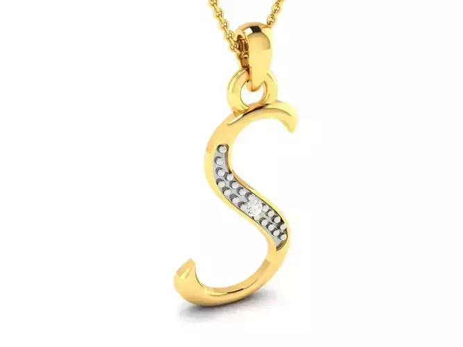 Alphabet - S pendant 3dm render detail