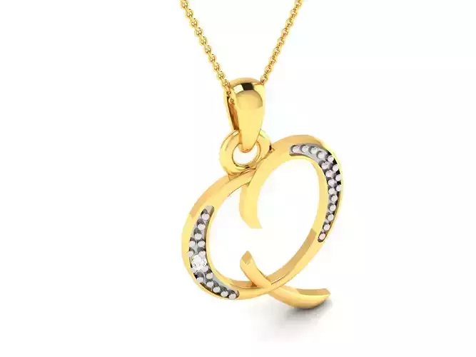Alphabet - Q pendant 3dm render detail