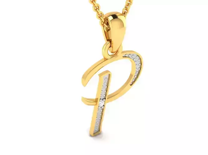 Alphabet - P pendant 3dm render detail