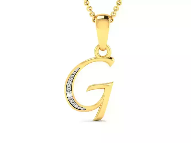 Alphabet - G pendant 3dm render detail