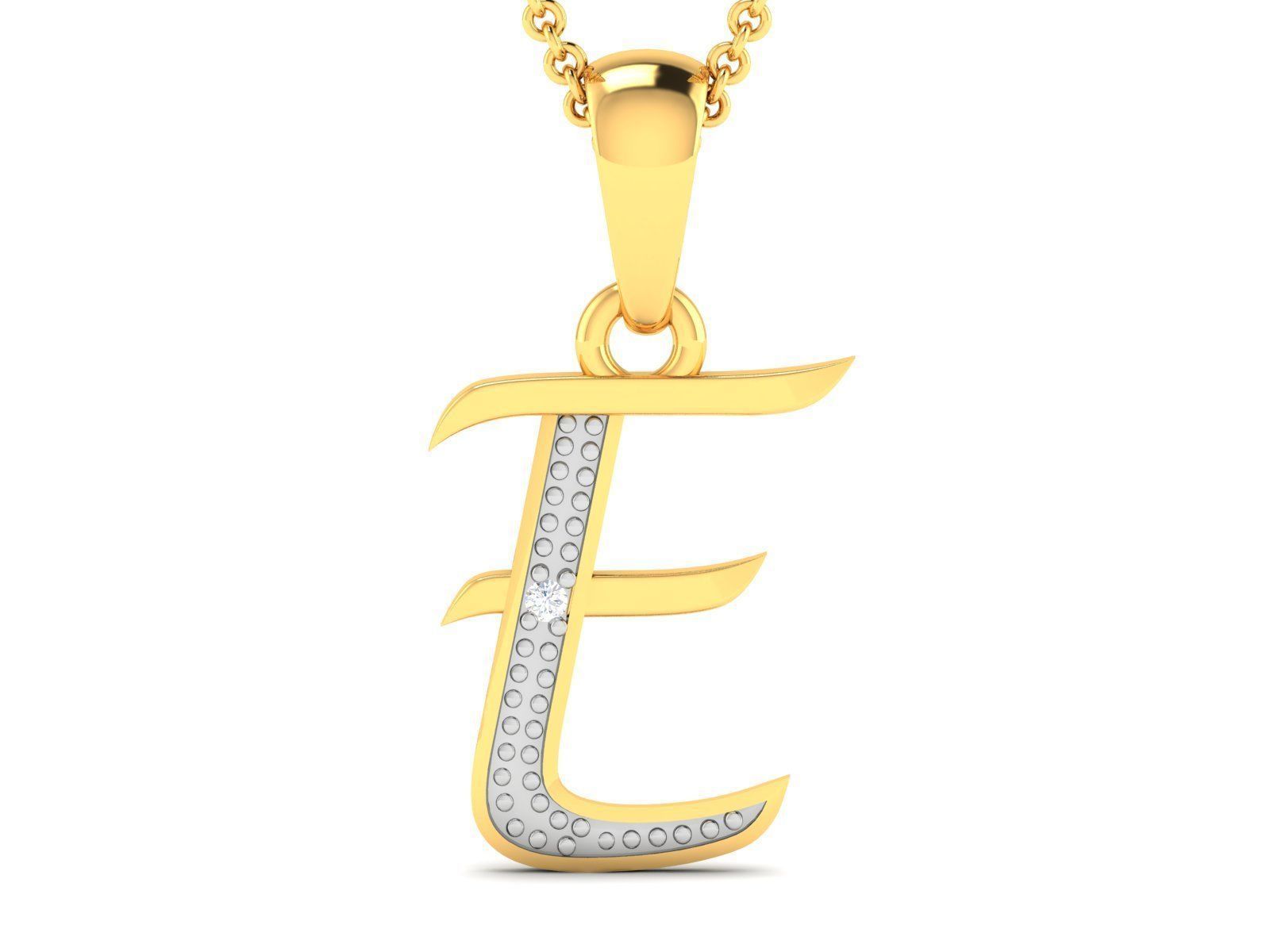 Alphabet - E pendant 3dm render detail 3D print model_2