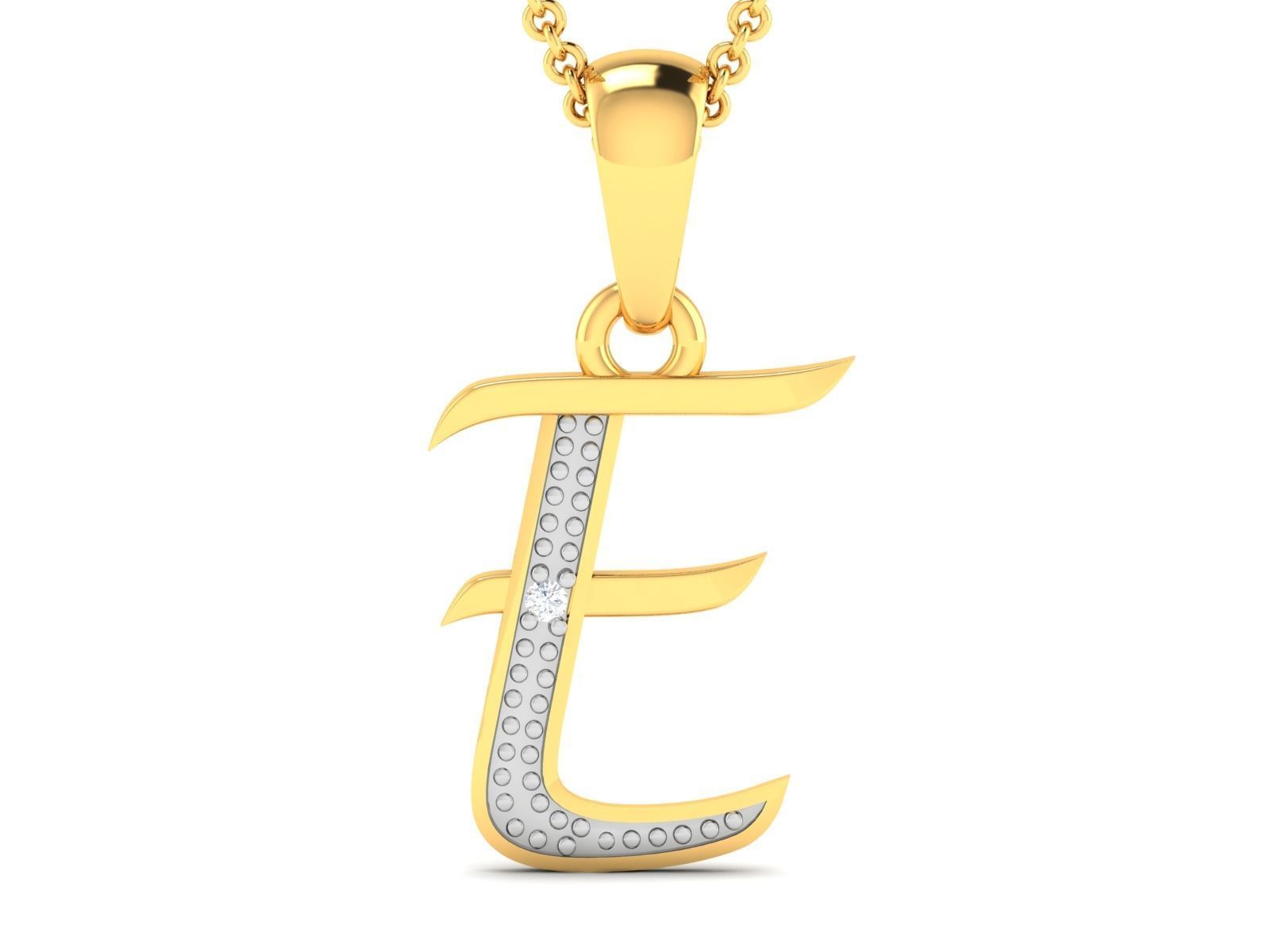 Alphabet - E pendant 3dm render detail 3D print model_4