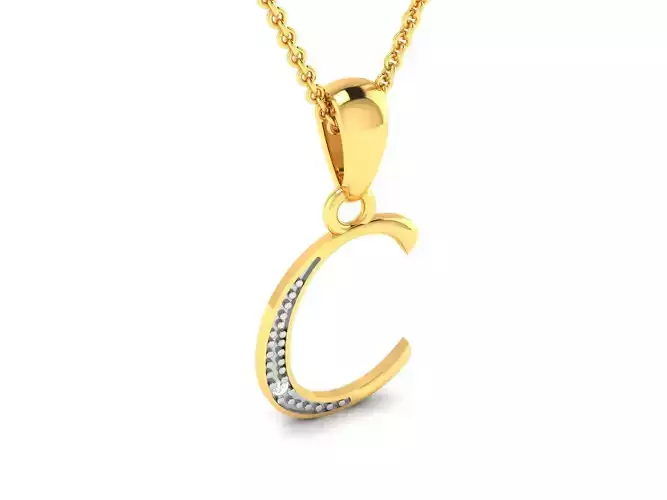 Alphabet - C pendant 3dm render detail