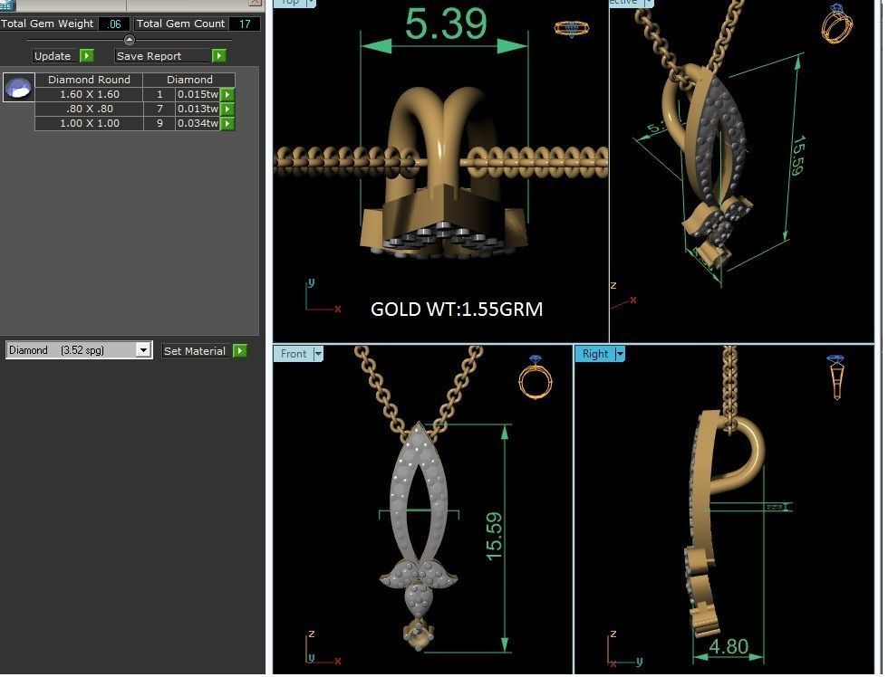 Women pendant 3dm render detail 3D print model_4