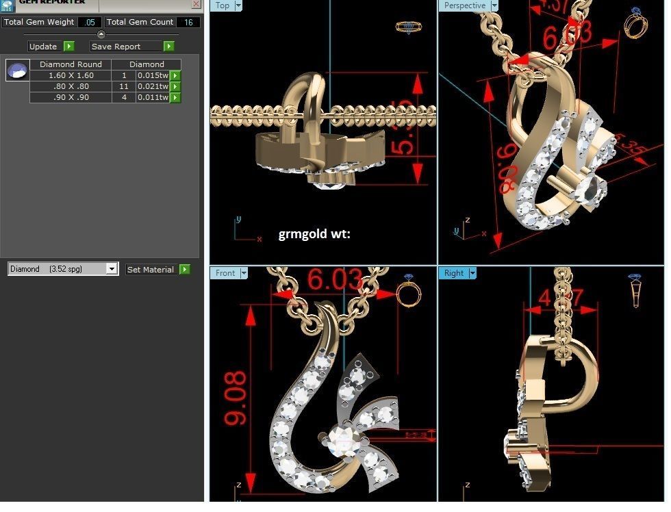 Women pendant 3dm render detail 3D print model_4