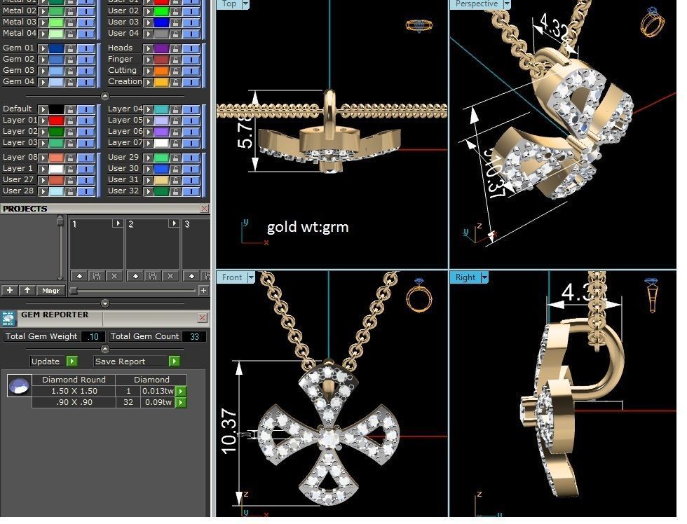 Women pendant 3dm render detail 3D print model_4