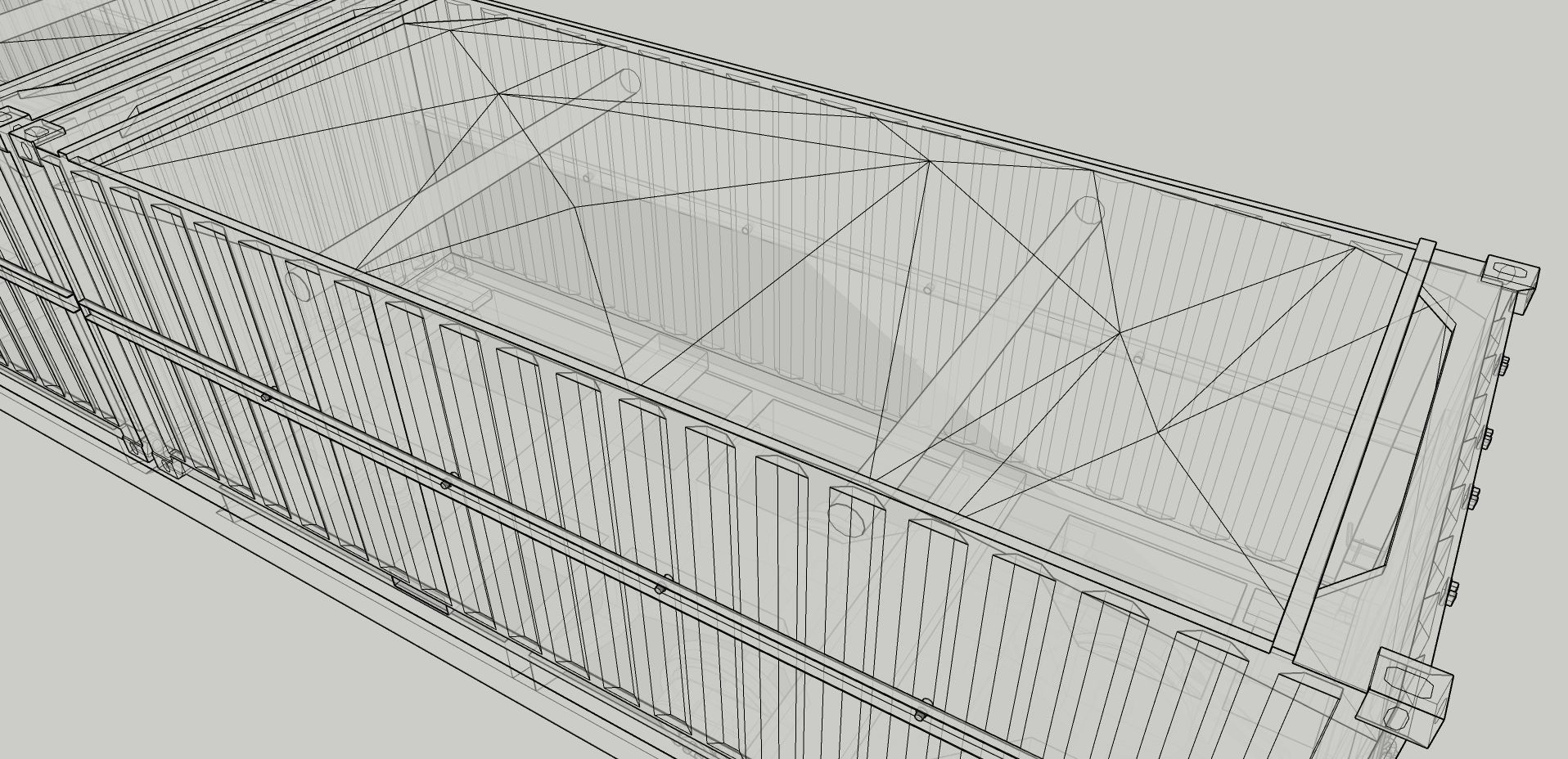 Indonesian Railway Container Flat car Wagon 54 Ton 3D model_5
