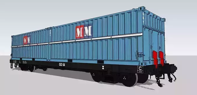 Indonesian Railway Container Flat car Wagon 54 Ton