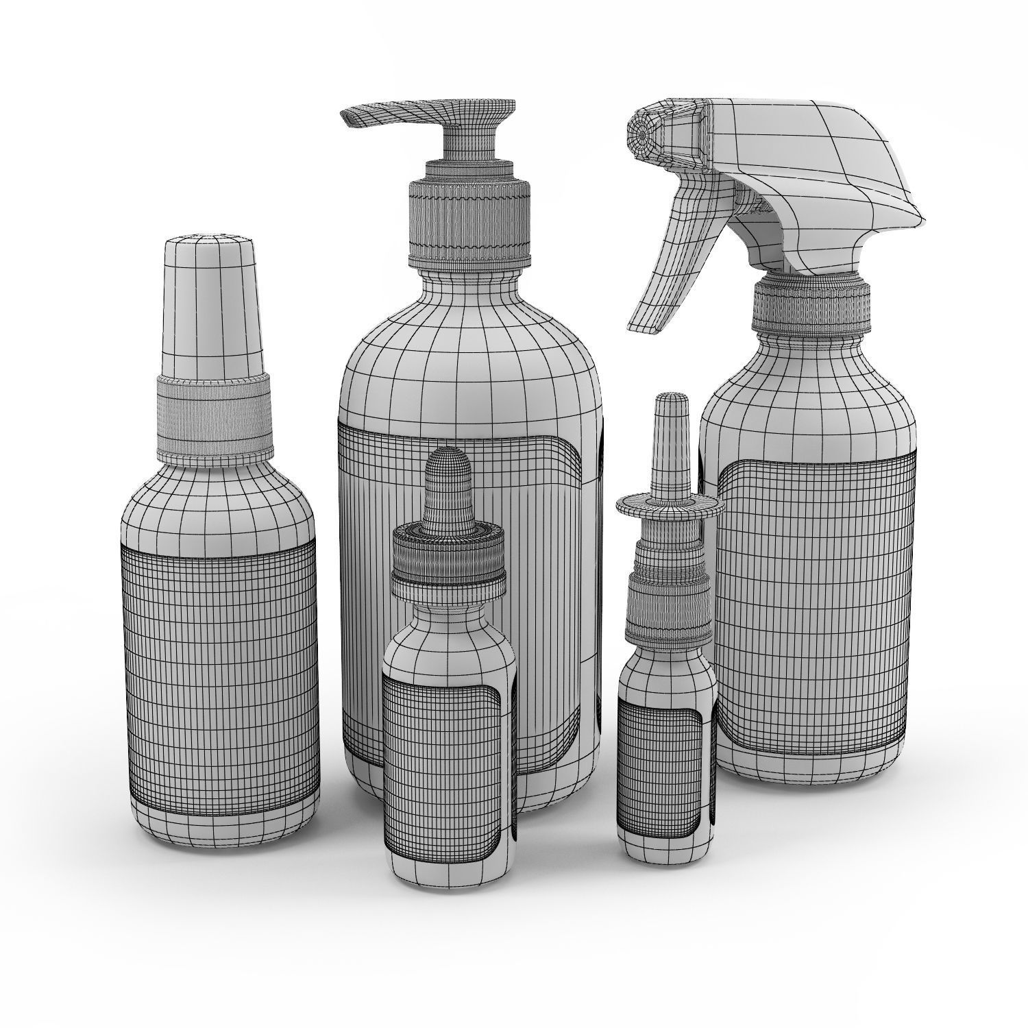 Cosmetic bottle set 3D model_13