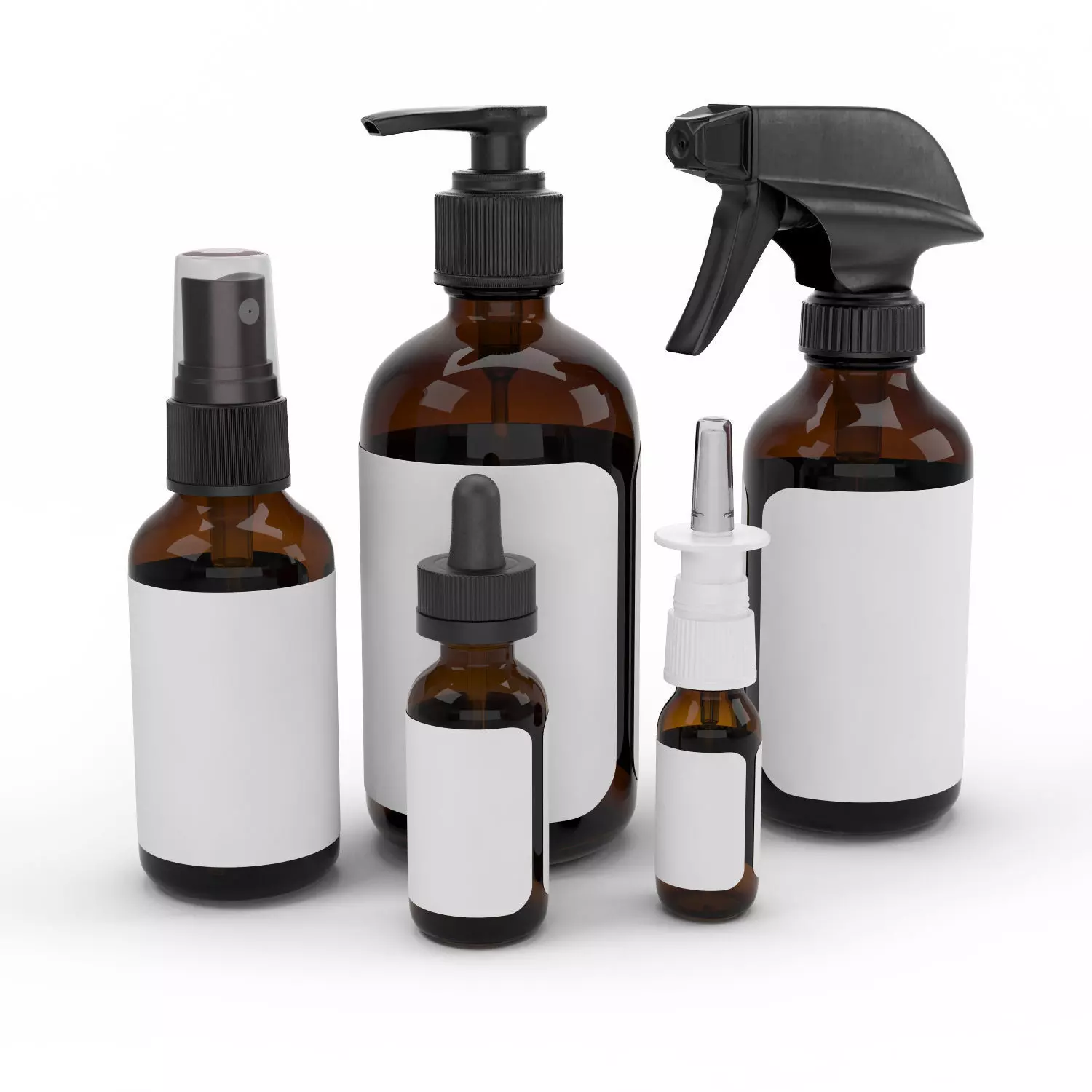 Cosmetic bottle set 3D model_0