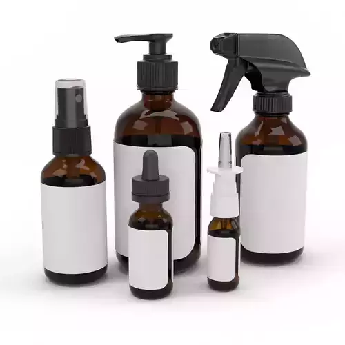 Cosmetic bottle set 3D model