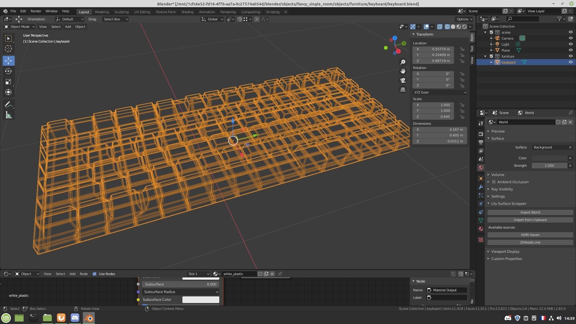 Keyboard Low-poly 3D model_9