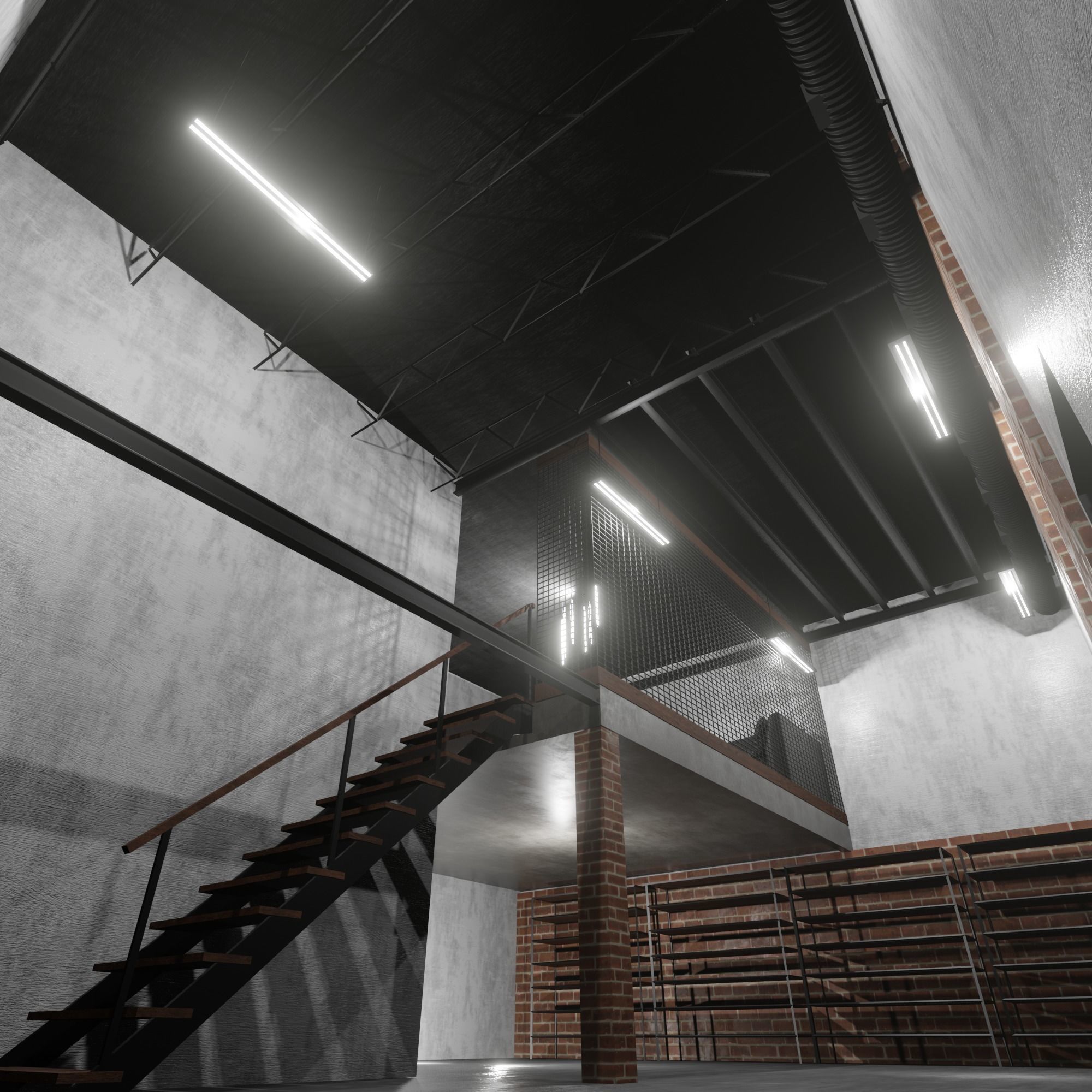 Warehouse loft 3D model_6
