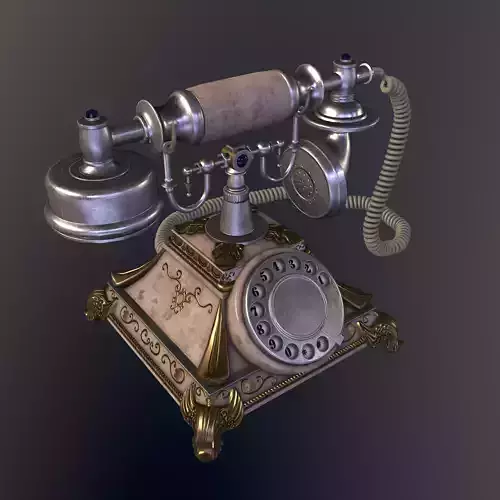 Vintage phone PBR Low poly