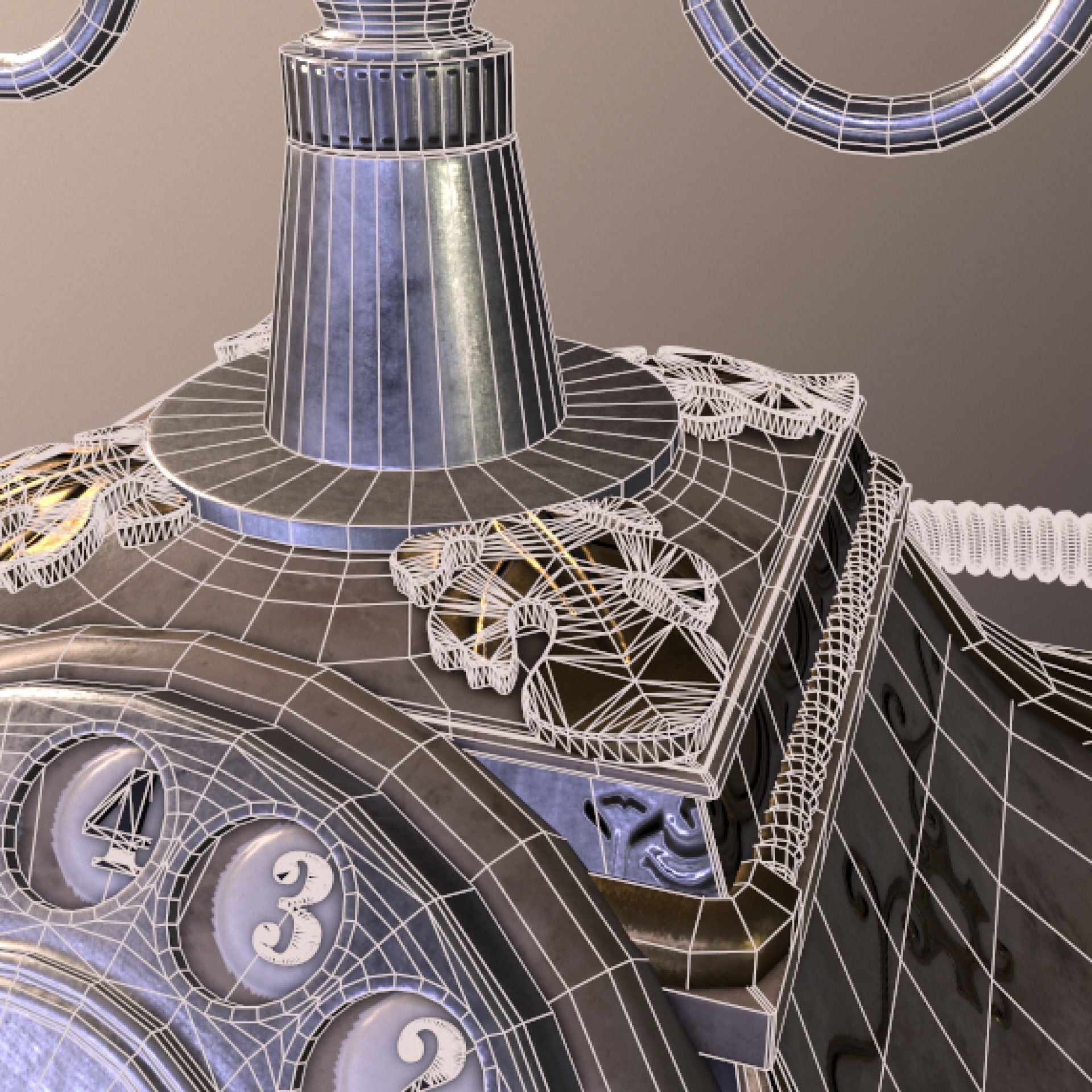 Vintage phone PBR Low poly Low-poly 3D model_9