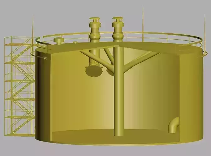 Vertical steel tank 3D model
