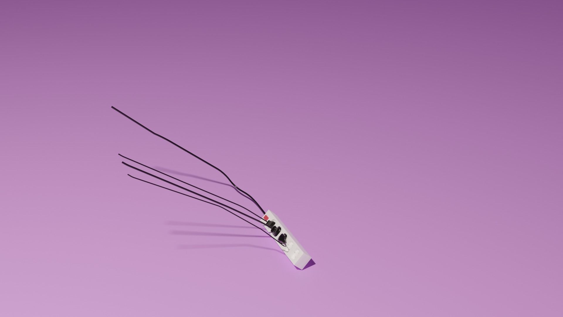 Extension cord Low-poly 3D model_5