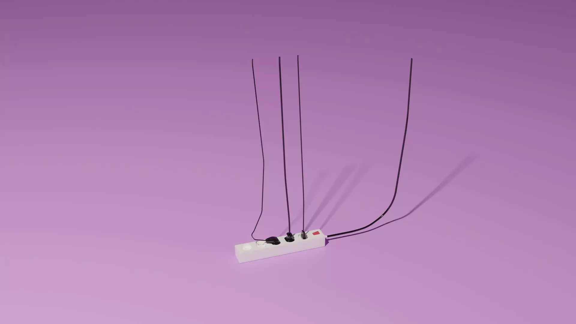 Extension cord Low-poly 3D model_0