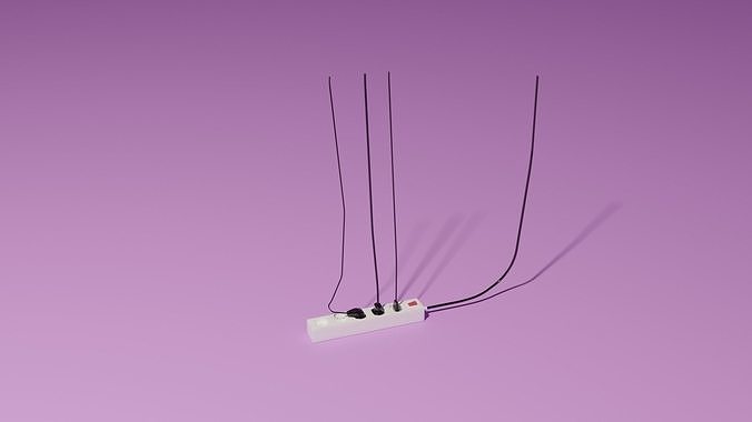 Extension cord Low-poly 3D model