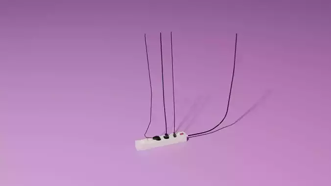Extension cord Low-poly 3D model