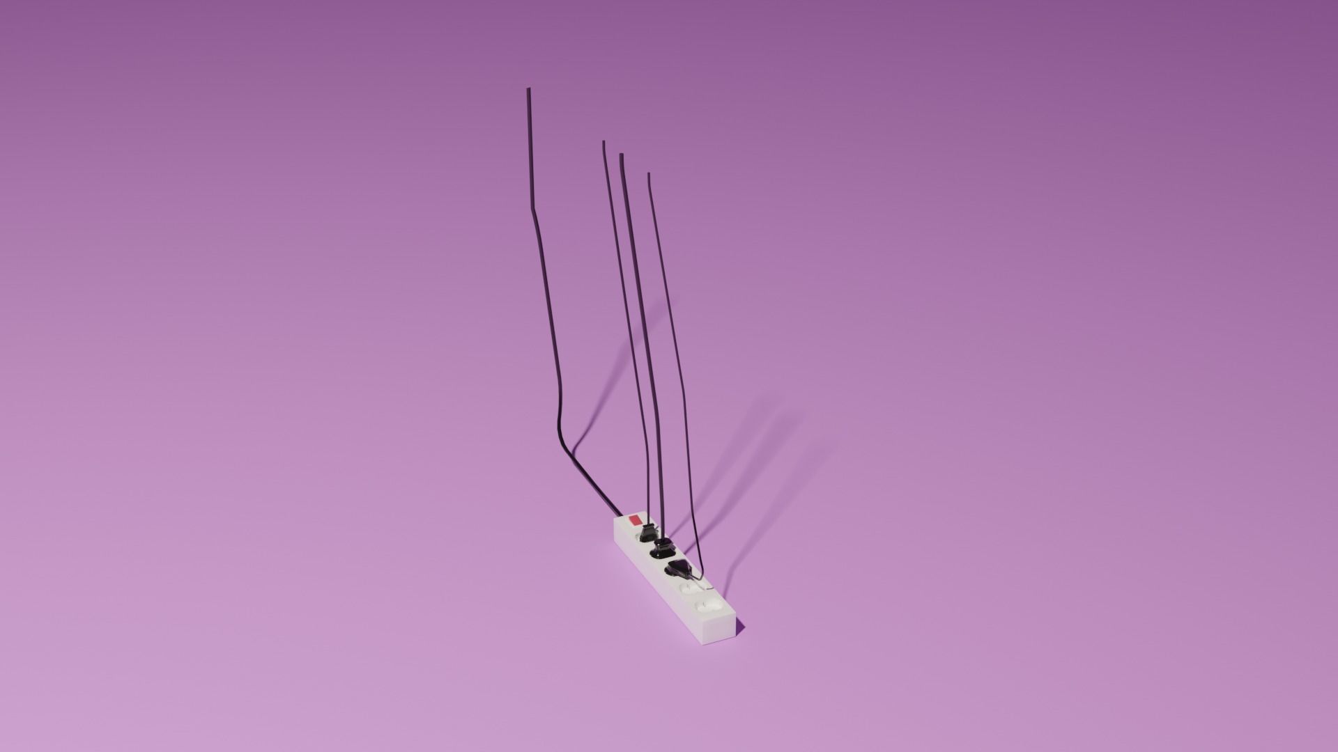 Extension cord Low-poly 3D model_3