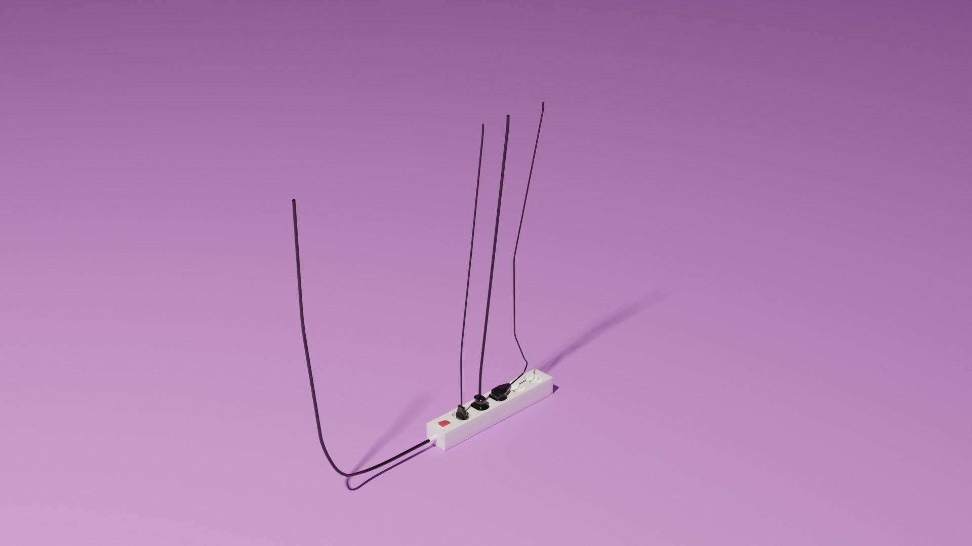 Extension cord Low-poly 3D model_2