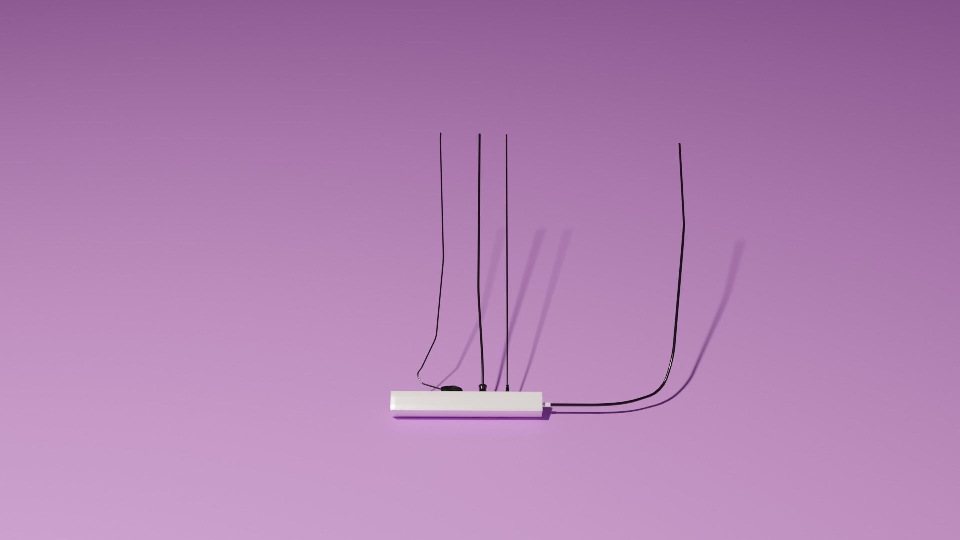 Extension cord Low-poly 3D model_6