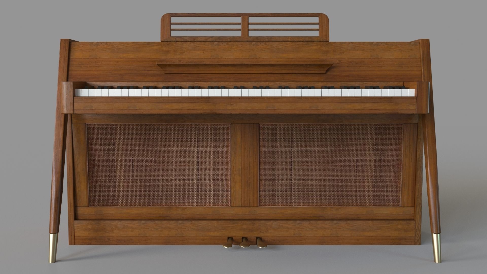 1963 Danish Mid Century Modern Baldwin Acrosonic Spinet 3D model_1