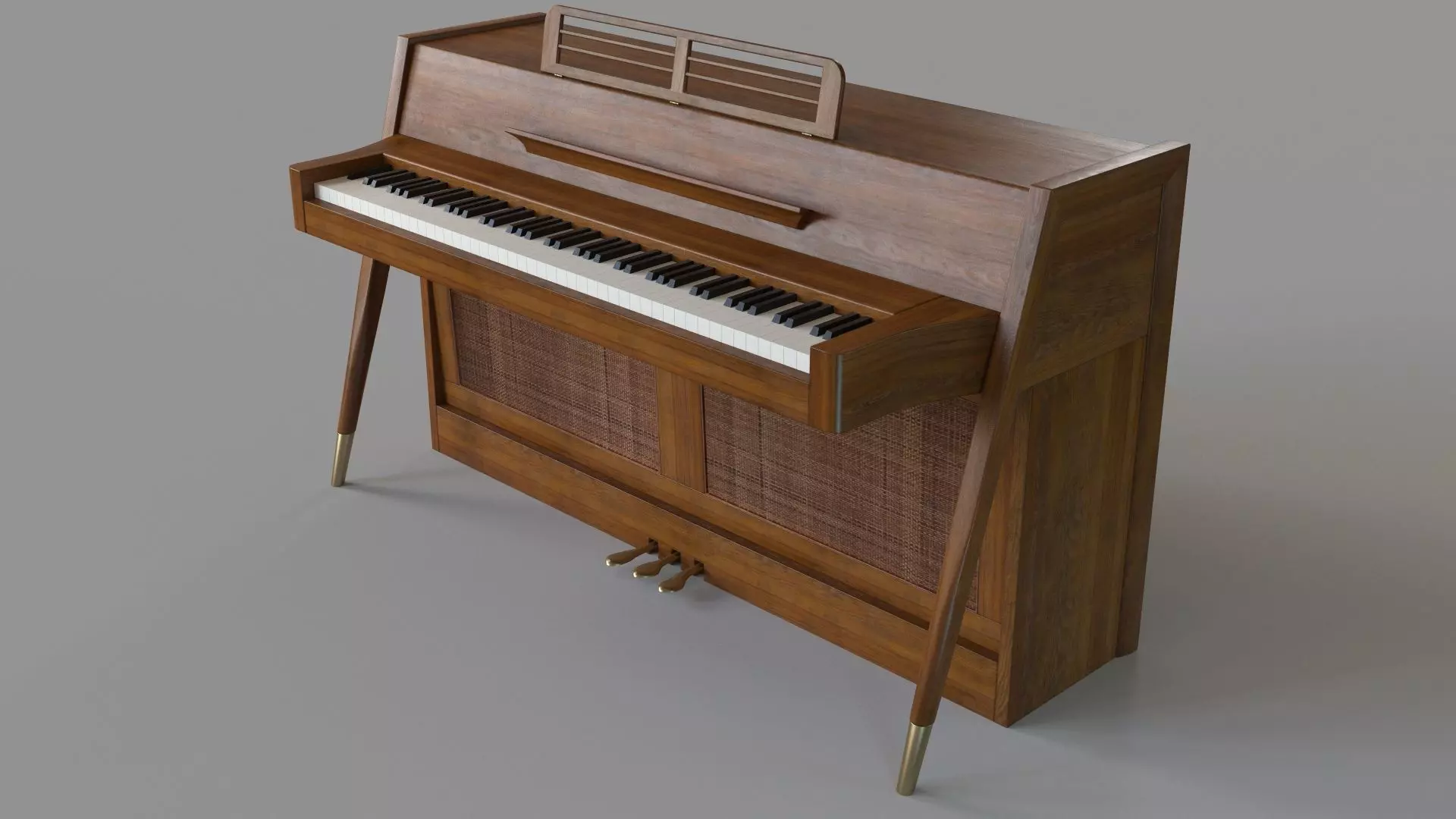 1963 Danish Mid Century Modern Baldwin Acrosonic Spinet 3D model_0