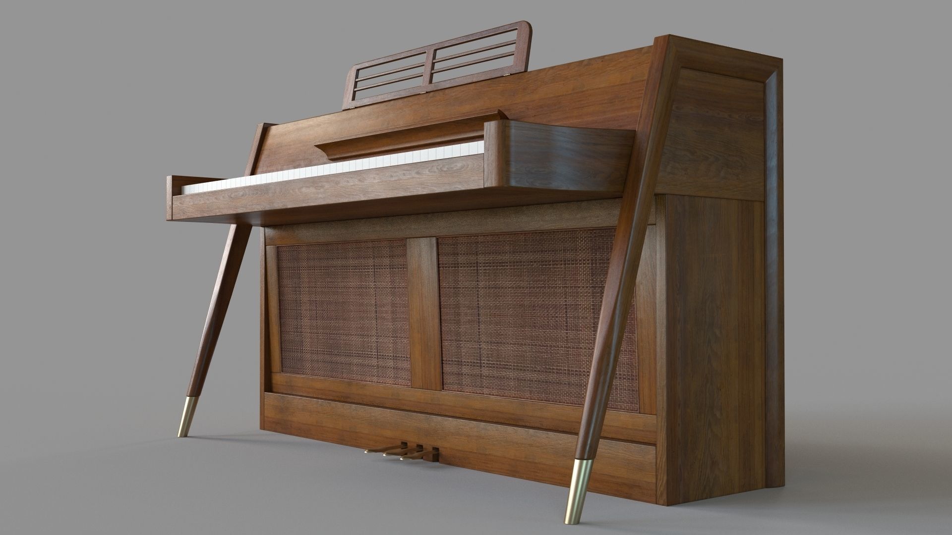 1963 Danish Mid Century Modern Baldwin Acrosonic Spinet 3D model_5
