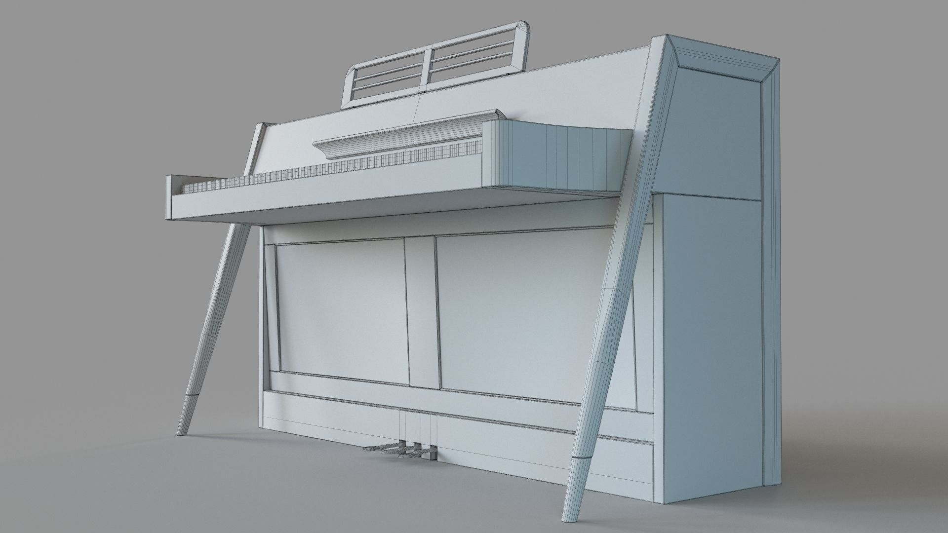 1963 Danish Mid Century Modern Baldwin Acrosonic Spinet 3D model_6