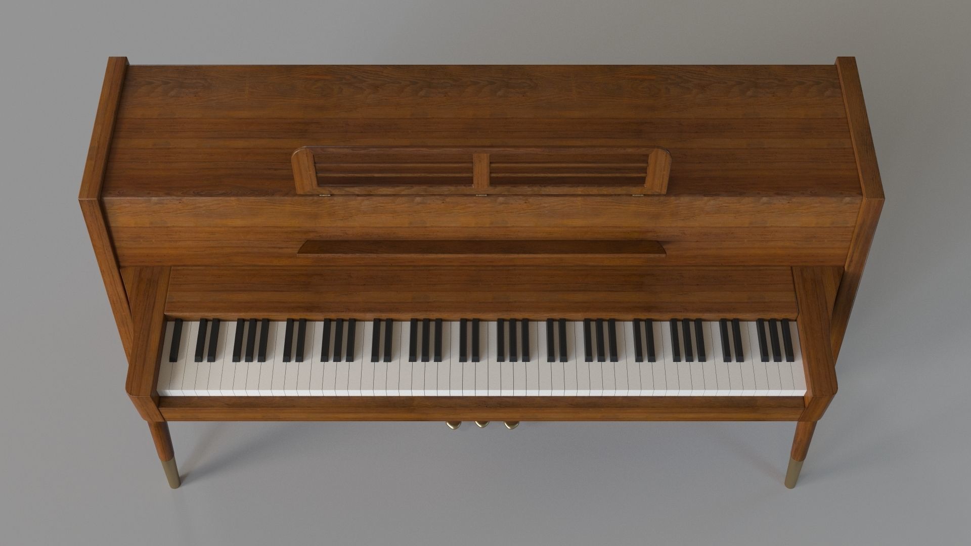 1963 Danish Mid Century Modern Baldwin Acrosonic Spinet 3D model_3
