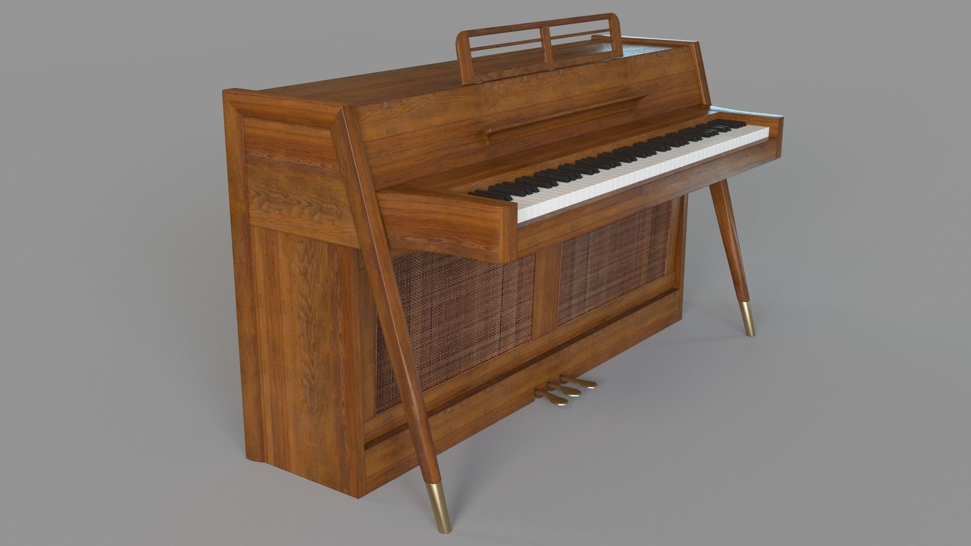 1963 Danish Mid Century Modern Baldwin Acrosonic Spinet 3D model_2
