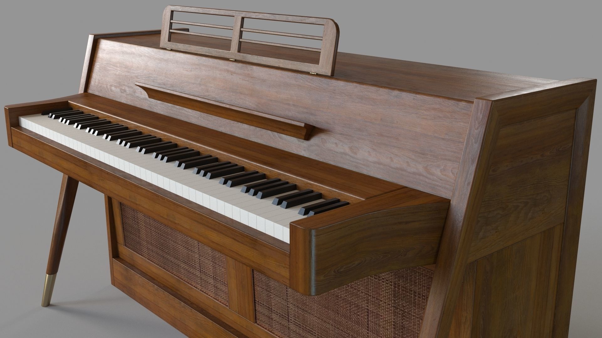 1963 Danish Mid Century Modern Baldwin Acrosonic Spinet 3D model_4