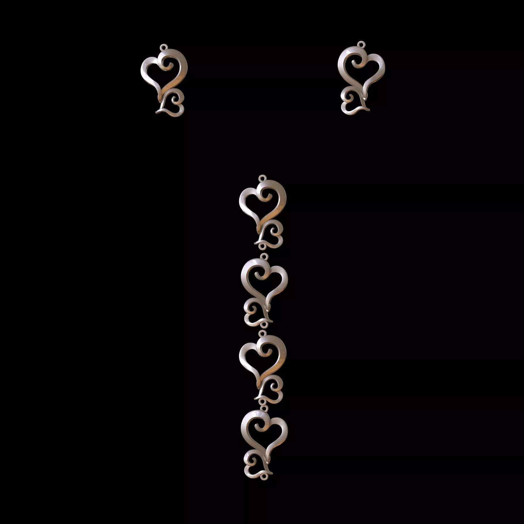 Hard bracelet earrings 3D print model