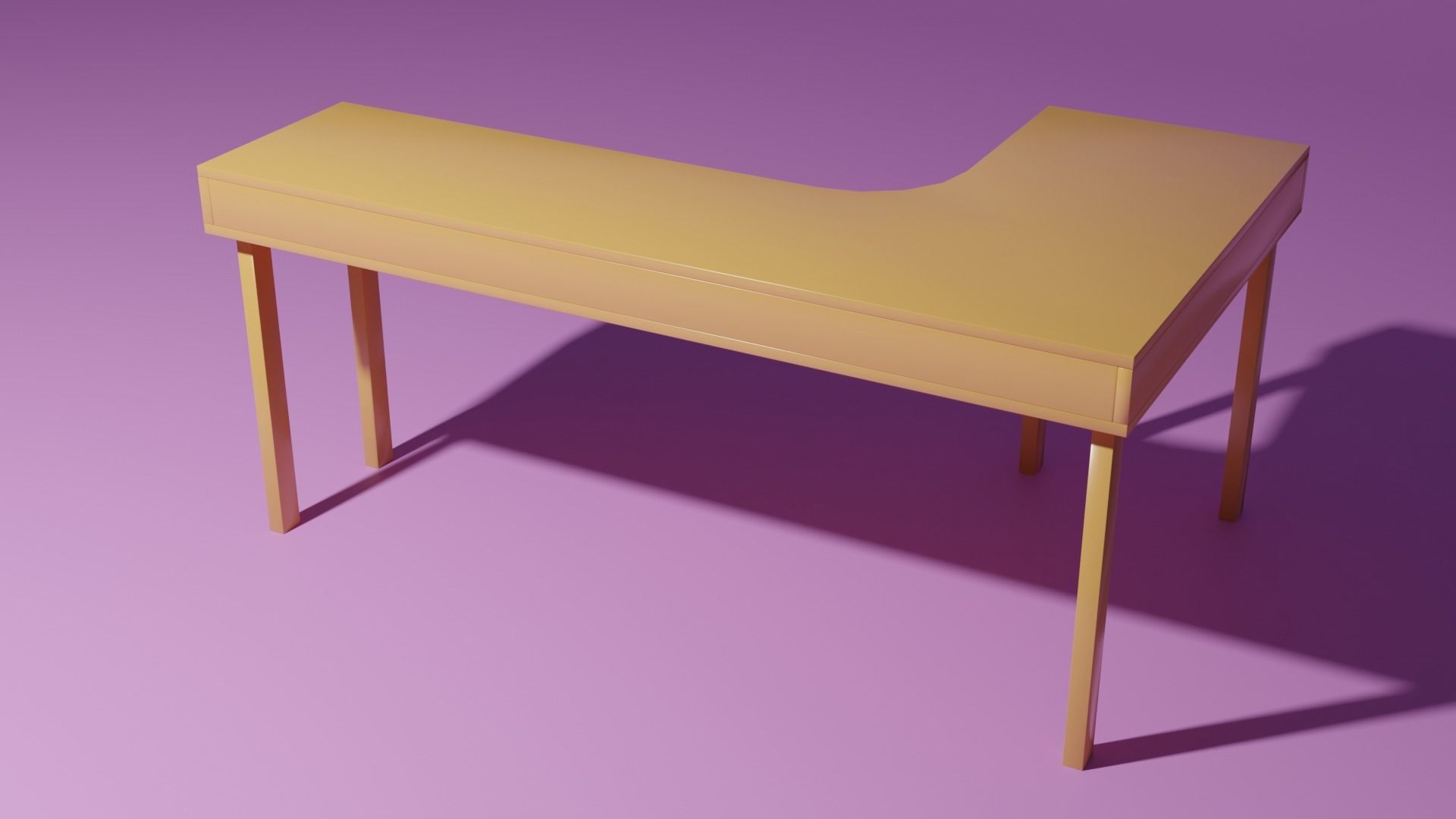 Corner desk 3D model_3