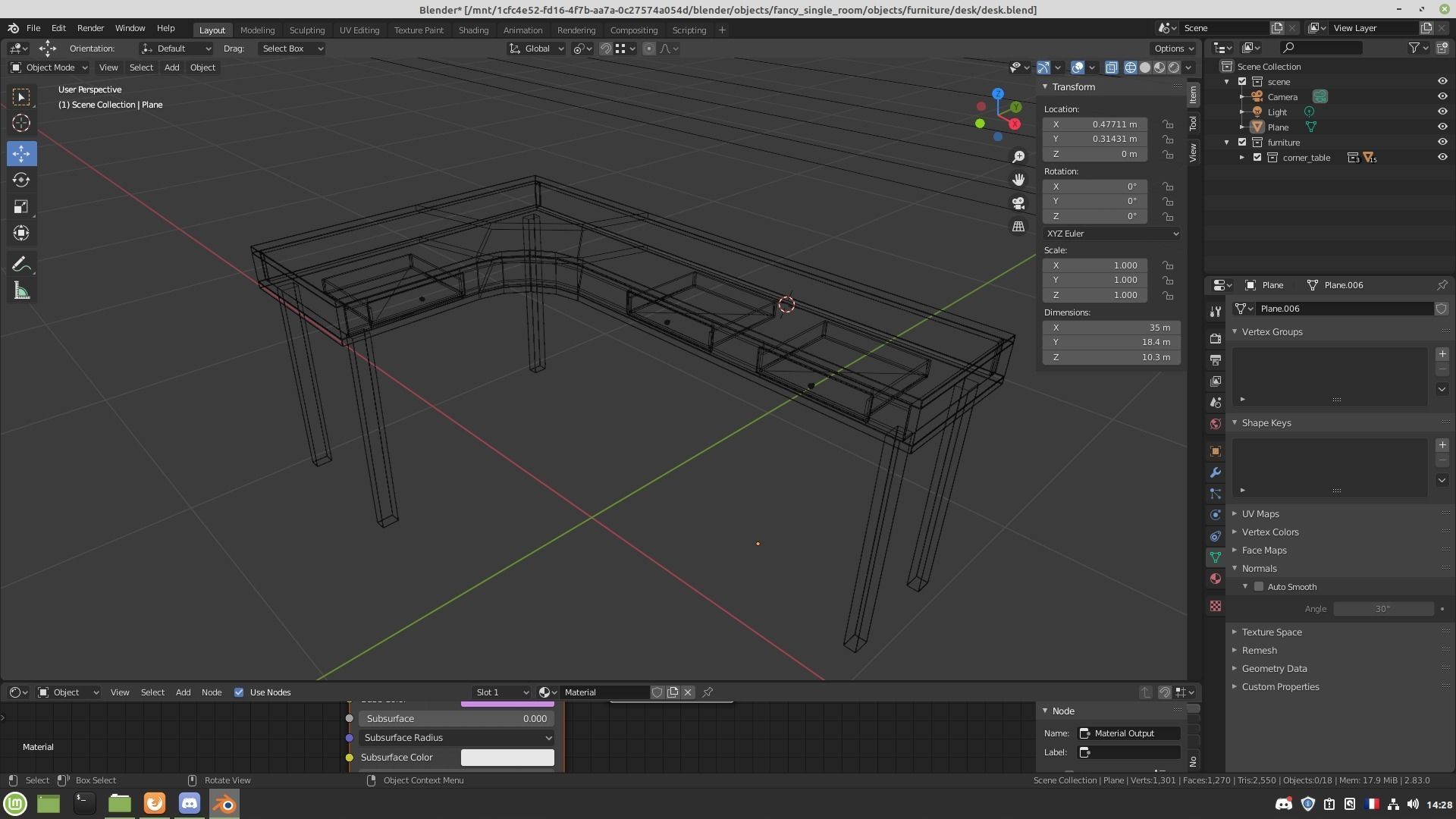 Corner desk 3D model_8