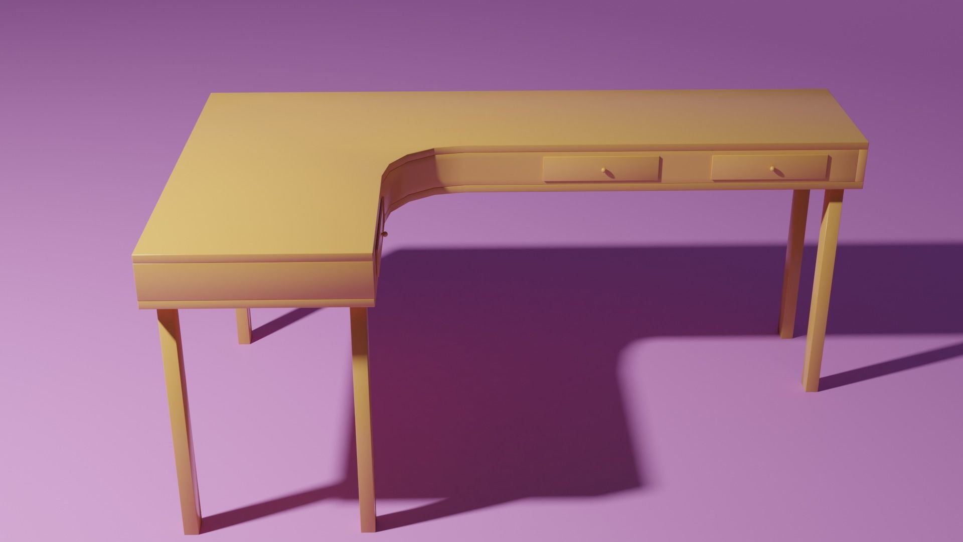 Corner desk 3D model_1