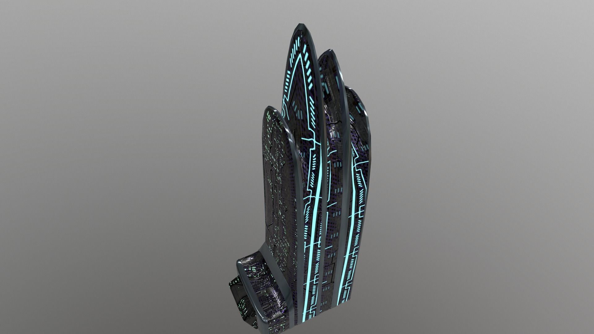 Cyberpunk City - Building 38 Low-poly 3D model_5