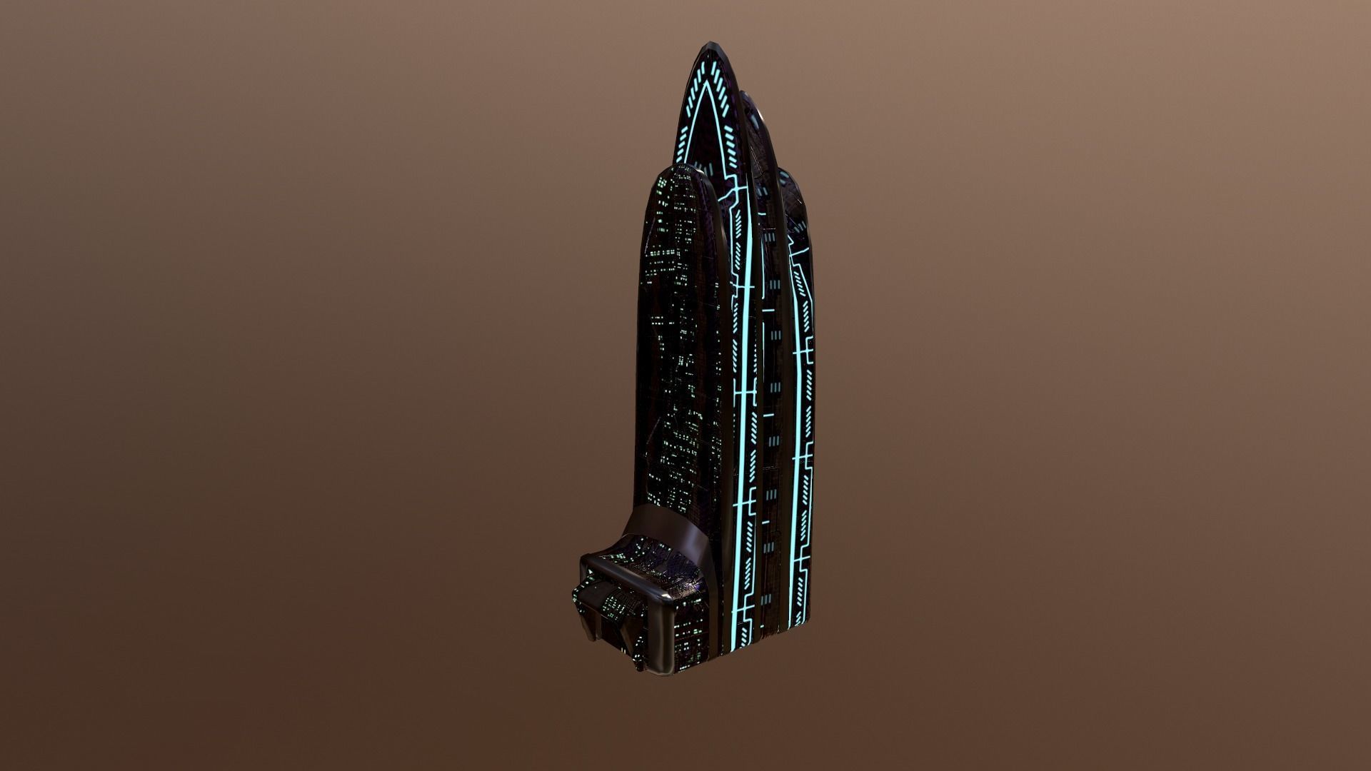 Cyberpunk City - Building 38 Low-poly 3D model_21