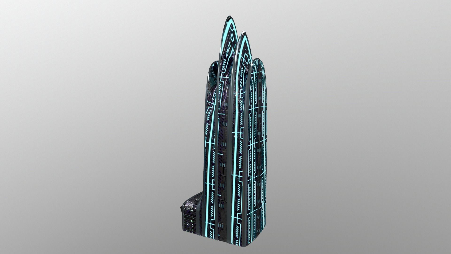Cyberpunk City - Building 38 Low-poly 3D model_4