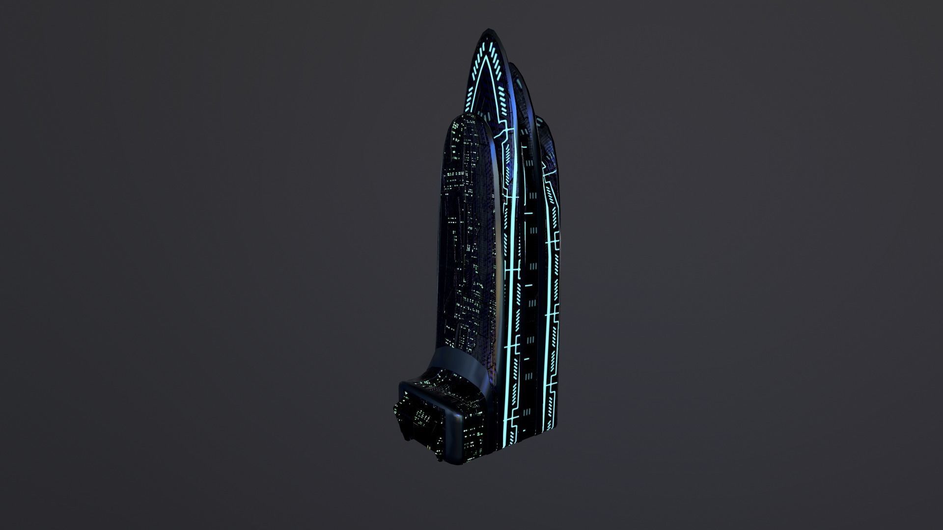 Cyberpunk City - Building 38 Low-poly 3D model_11