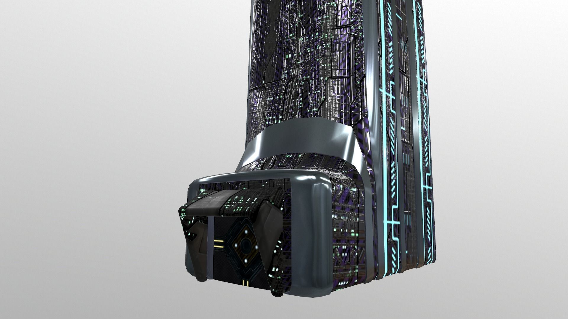 Cyberpunk City - Building 38 Low-poly 3D model_6