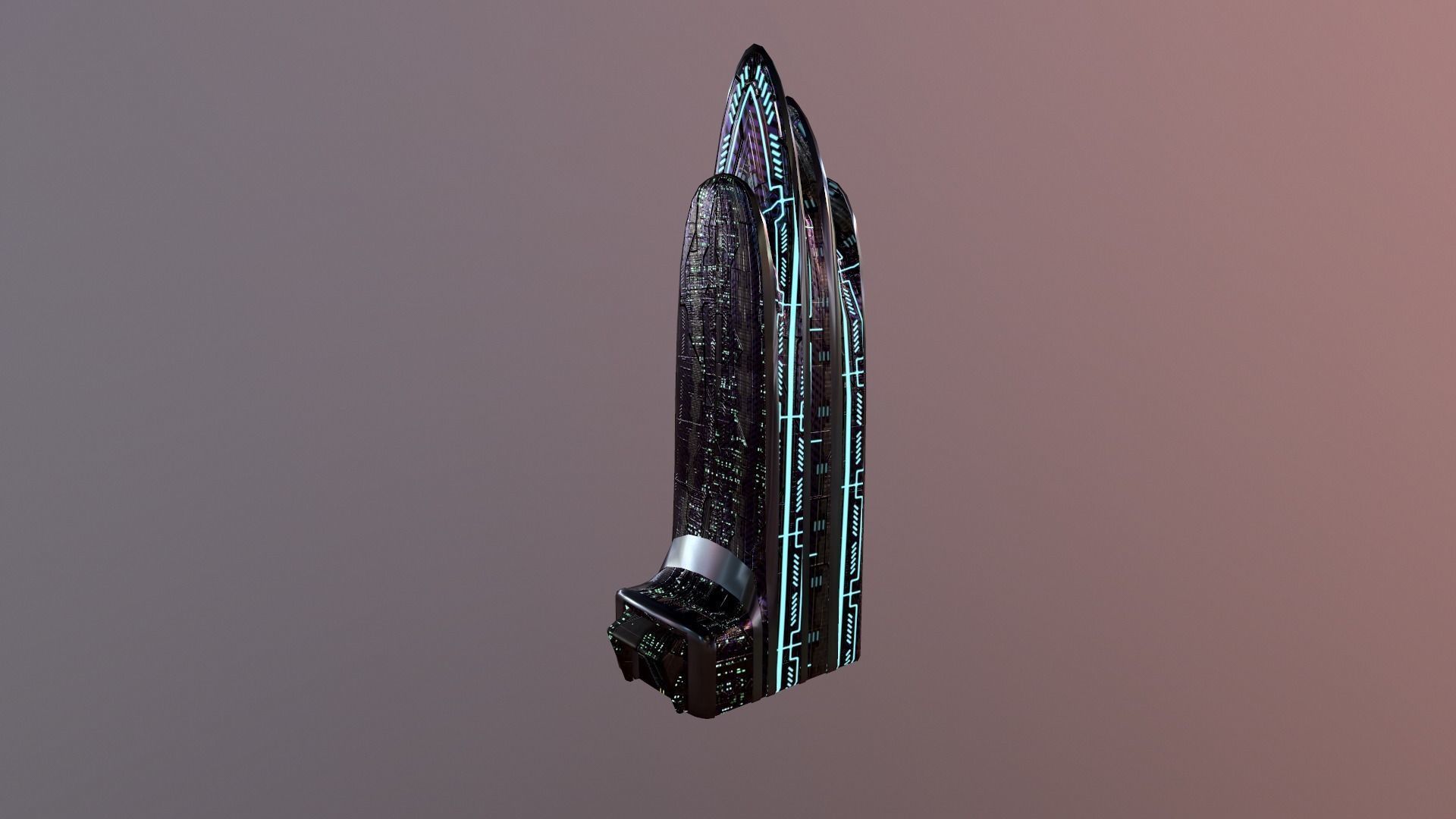 Cyberpunk City - Building 38 Low-poly 3D model_29