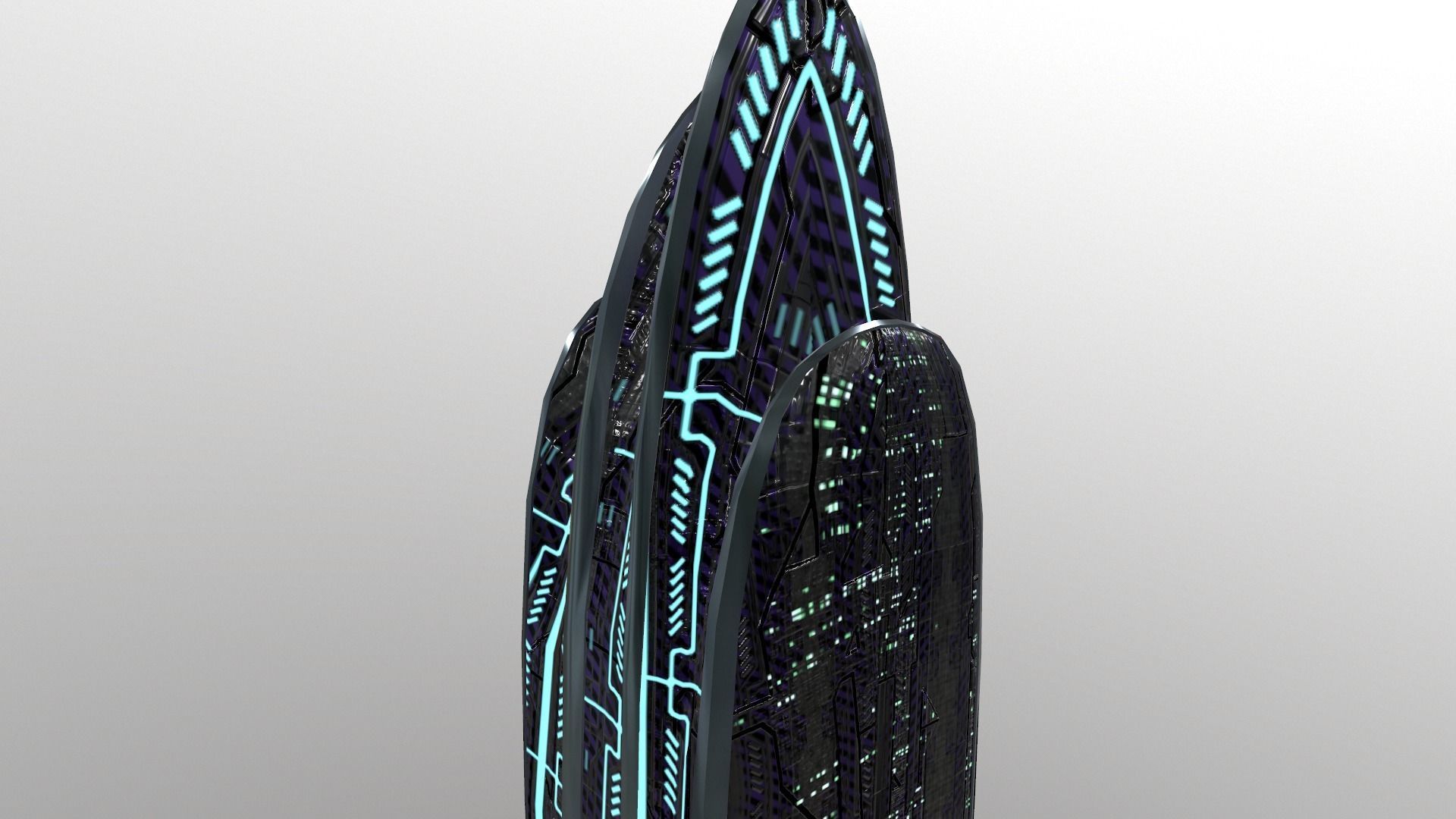 Cyberpunk City - Building 38 Low-poly 3D model_7