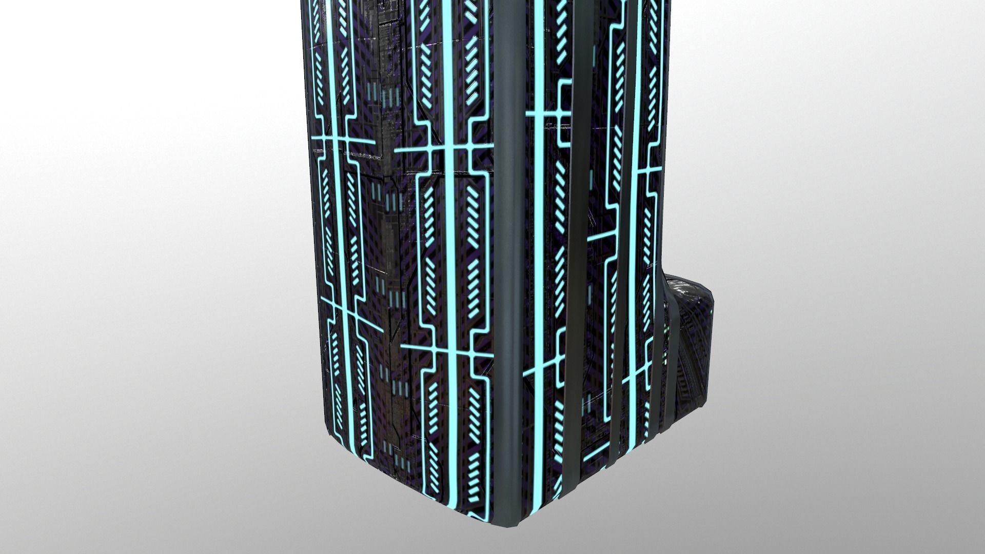 Cyberpunk City - Building 38 Low-poly 3D model_10